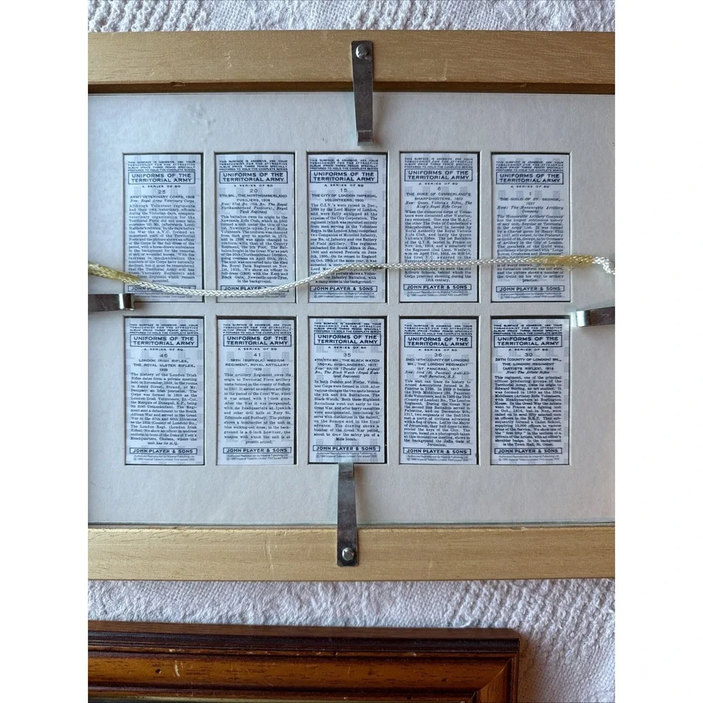 Players Cigarettes Cards Set 2 Mounted & Framed Uniforms of the Territorial Army